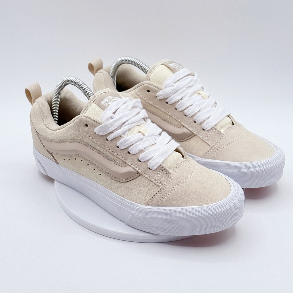 Vans Knu-Skool Size 9 Mens Tri-Tone Block Vintage White Suede -‎ NEW